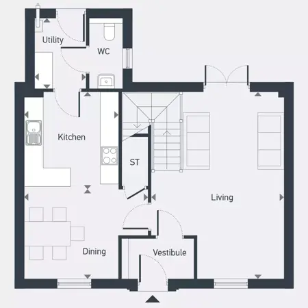 Plot 1 And 2 Ground Floor Floorplan