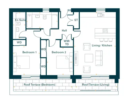 The Engine Yard Block E Plot 258 Two Bed Penthouse