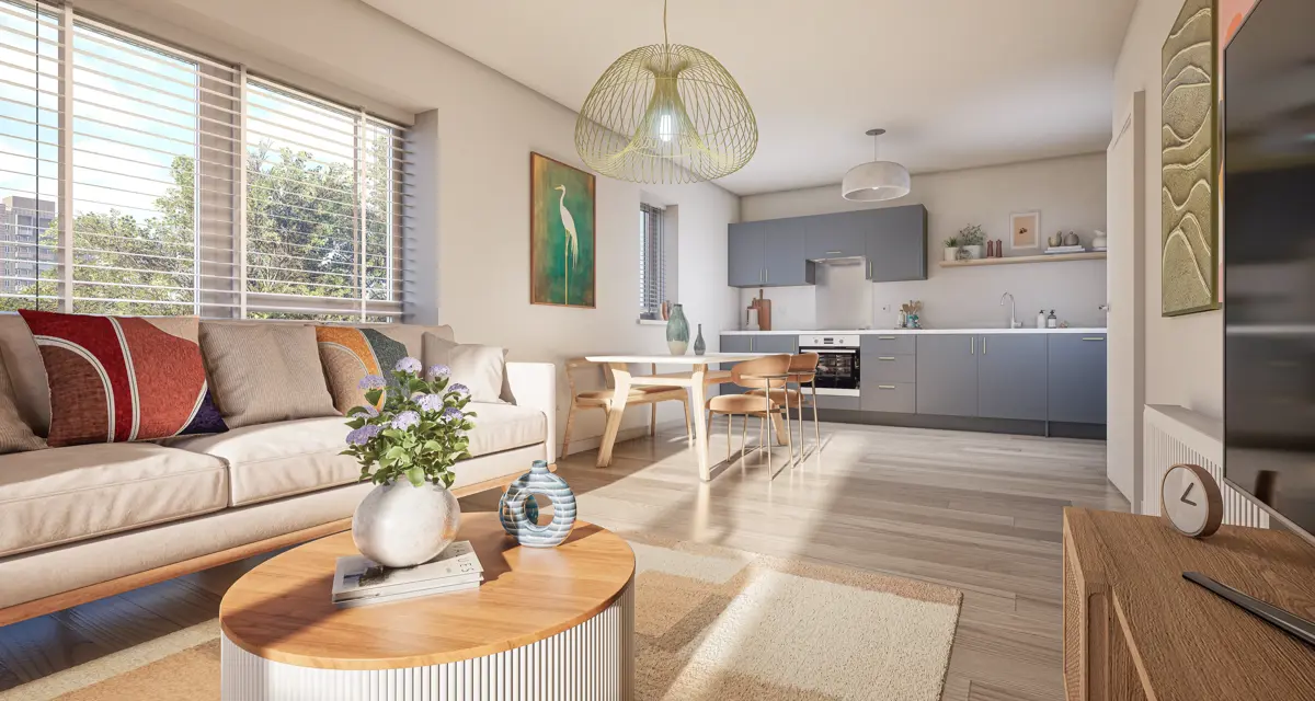 2 Bedroom Apt Open Plan Living Area