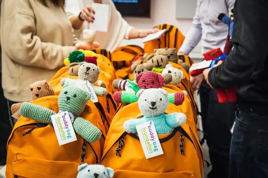 Buddy Bags Lined Up And Ready To Go