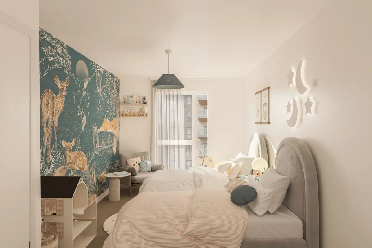 Plot 3075 Beaufort Park Origin Kids Bedroom Still Interior